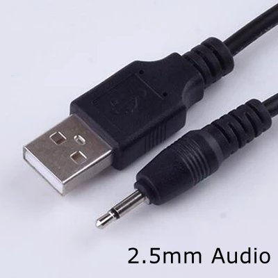 Черный 1 м USB разъем Aux 2 5 мм 3 моно аудио 4-полюсный кабель USB2.5 USB-разъем 0 к DC2.5 2A