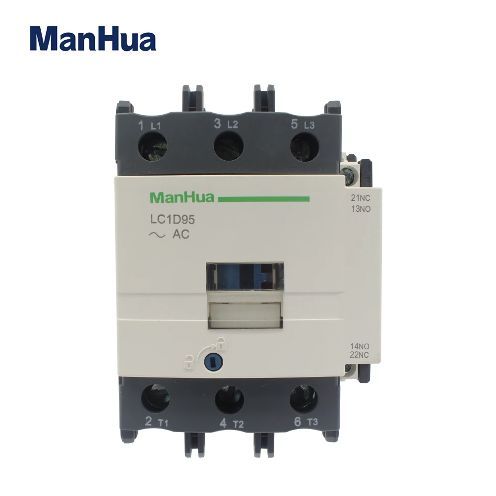 

Manhua Din Rail Mounted LC1-D95 Contactor Electrical Industrial AC Contactor 220V 50/60Hz 95A