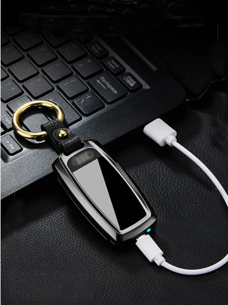 USB Зажигалка светодиодный экран Ключ Пряжка