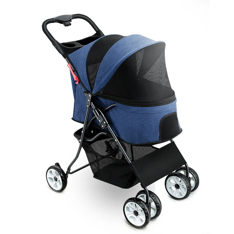 

Small Medium Sized Dog Car Old Dog Kitty Pets Transportation Trolley One Click Folding Travel Disabled Walkers Pet Accessories