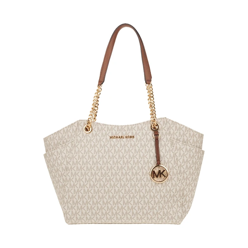 Vanilla 102139204 Майкл Корс Джет набор путешествия большая цепь плеча кожа Tote 35T5GTVT3L - Цвет: Vanilla 102139204