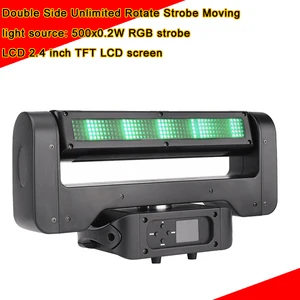 Высококачественный двухсторонний СВЕТОДИОДНЫЙ светильник 500X0,2 Вт RGB высокой мощности, стробоскопический светильник, DJ Disco, вечерние, сценический, движущийся головной светильник, вращение на 360 градусов
