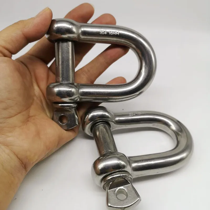 

M16 2pcs stainless steel 304 D- dee shackle , High quality antirust shackle , sus304 dee shackle