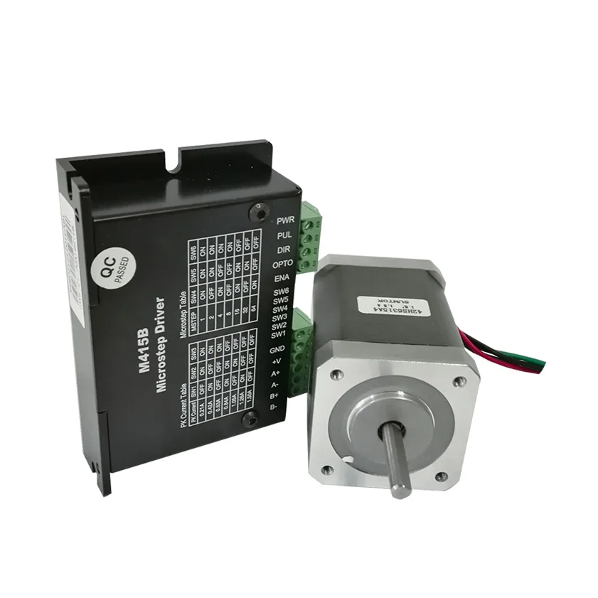 

Комплект шагового двигателя nema17, корпус двигателя 63 мм, двигатель + Драйвер M415B для 3D-принтера «сделай сам», машина-робот с ЧПУ