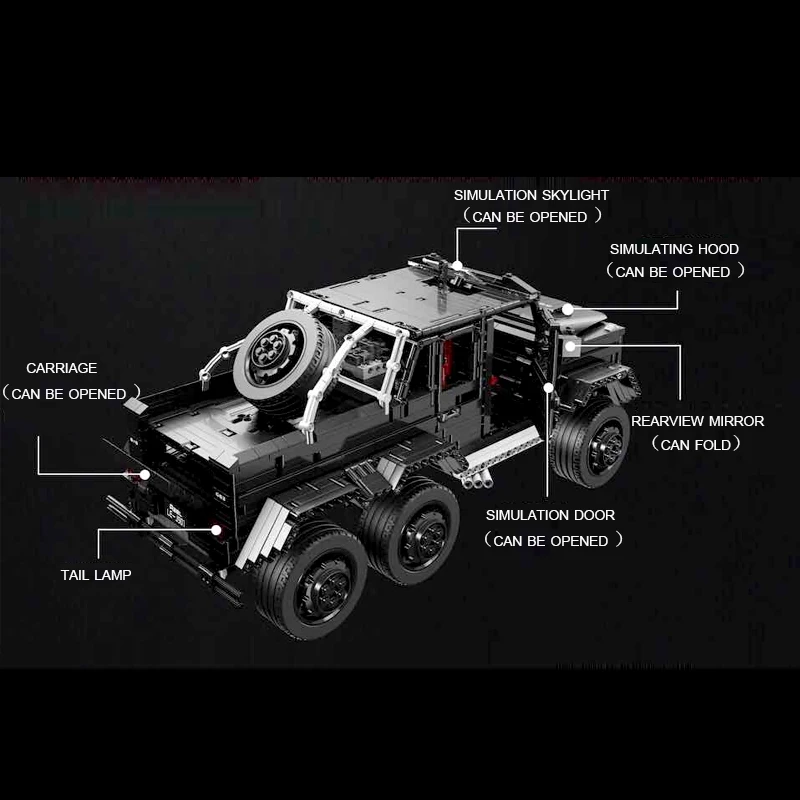 AMG G63 двигатель RC Новый масштаб 1:8 BEnz 6X6 совместимый Technic MOC строительные блоки