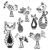 7x8 5inch cat birds clear stamps transparent clear silicone stamp for diy scrapbooking card making new 2021