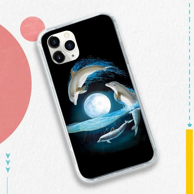 

ocean dolphin Jumping painting Phone Case for iPhone 11 12 pro XS MAX 8 7 6 6S Plus X 5S SE 2020 XR