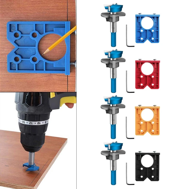 

35mm Hinge Drilling Jig Hole Guide Woodworking DIY Tools for Kitchen Cabinet Doors Hinge Gift for Carpenter 11UA