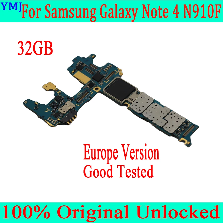 Оригинальная разблокированная материнская плата для Samsung Galaxy Note 4 N910A N910U с