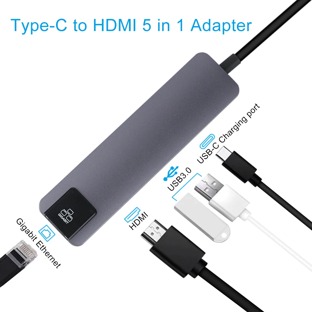 Концентратор USB C 4K HDMI 2 3 0 зарядное устройство PD гигабитный Ethernet Rj45 Lan для MacBook Pro 13/15