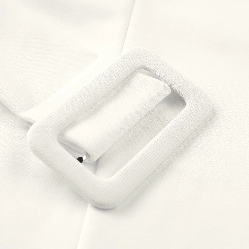 Camsgend уличный стиль Модный Тонкий Длинный блейзер с поясом для женщин Элегантный