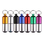 Женский контейнер для таблеток из сплава, бутылочки для хранения лекарств, уличный картридж, брелок, водонепроницаемый герметичный контейнер для капсул