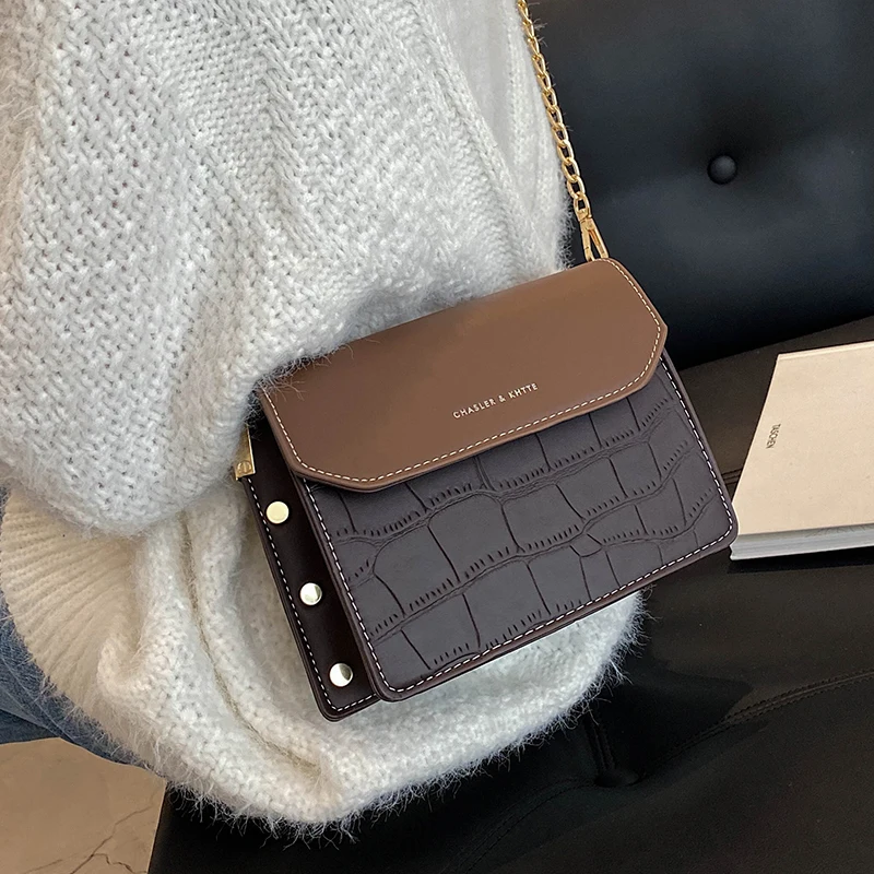 

Popular Chain Handbags 2021 Autumn and Winter New Trendy Fashion All-match Messenger Bag Net Red Hit Color Small Square Bag