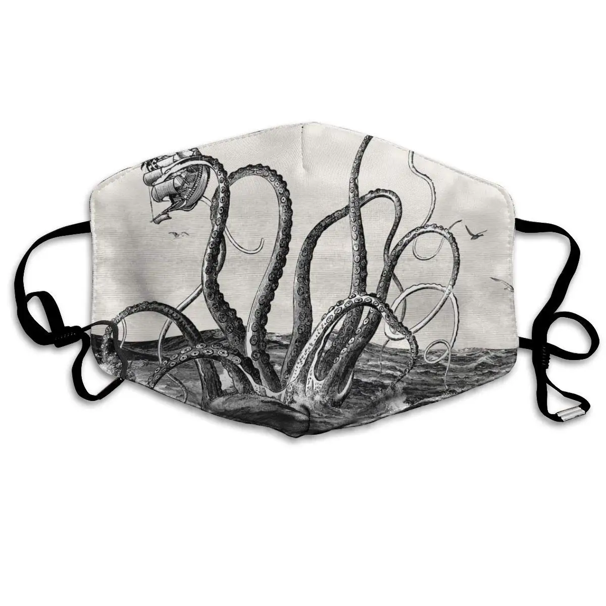 

Giant Squid Washable Reusable Mask, Cotton Anti Dust Half Face Mouth Mask For Kids Teens Men Women With Adjustable Ear Loops