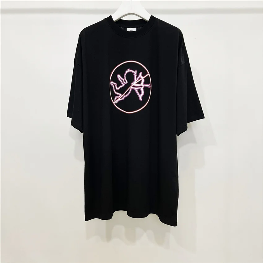 

Vetements Cupid Logo T-shirt 2021 Men Women Back White Embroidered Letters VETEMENTS Tee VTM Short Sleeve Tops