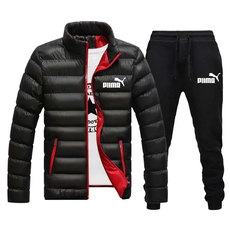 Мужская зимняя куртка + брюки новая мужская с принтом букв Каппа корейская мода