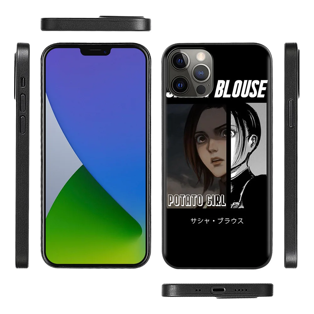

Mikasa Attack On Titan Phone Shell For iPhone 12 11 Pro Max XR XS X 7 8 Plus SE Cover Case Capa Guscio Fundas