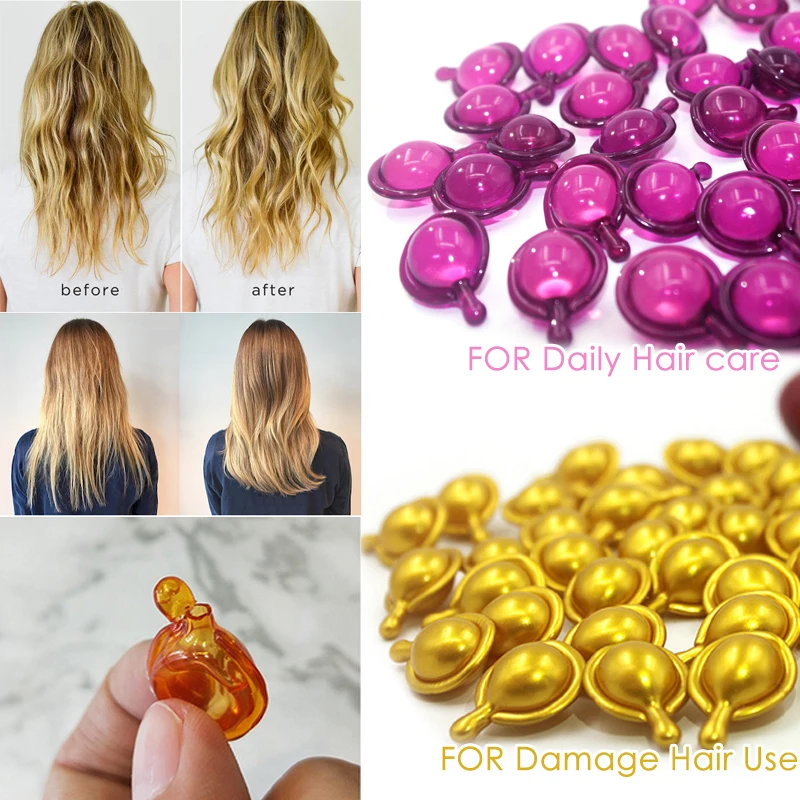 

Pro Keratin Complex Oil Hair Vitamins Capsule Smooth Silky Hair Mask Repair Damaged Hair Serum Moroccan Oil Anti Hair Loss Agent