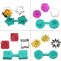 4pcsset leaves leaf fondant tools 3d flower silicone molds cake decorating mould chocolate baking tool kitchen