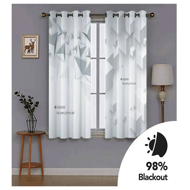 

custom window curtain Geometric solid 3D window curtain living room bedroom the curtains Shading decoration