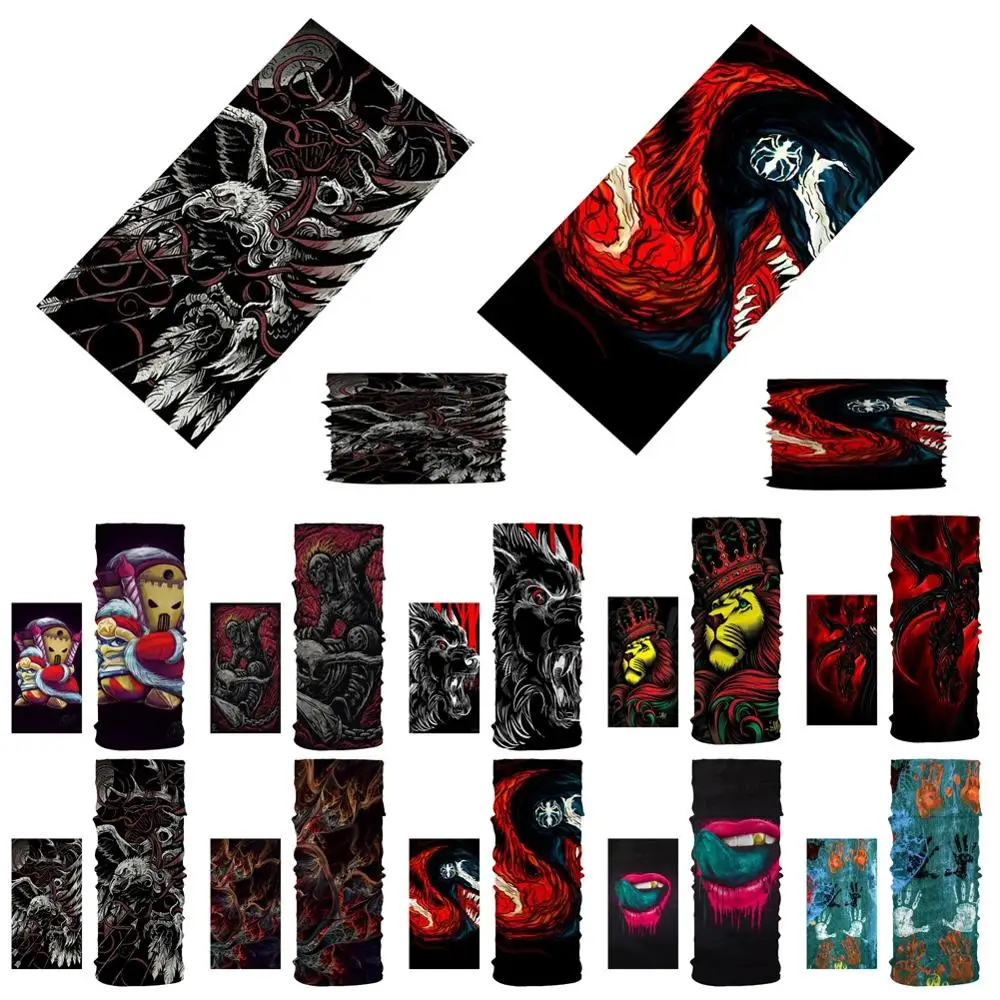 Бандана шарф с мультяшным рисунком льва и губ головной платок/лицо/маска/Шея