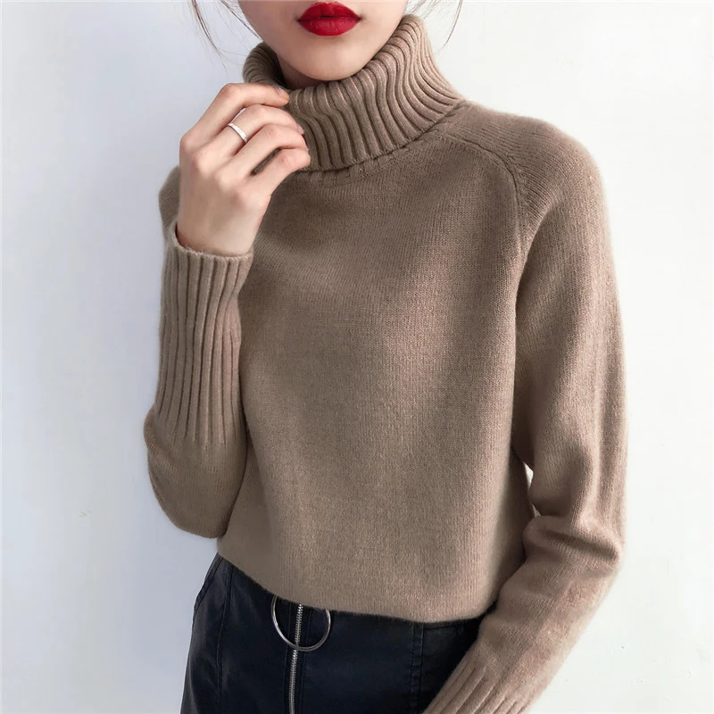 SURMIITRO Autumn Winter Sweater Women Turtleneck 2021 Long Sleeve Tricot Sweaters And Pullovers Female Knitted Jumper Knitwear | Женская