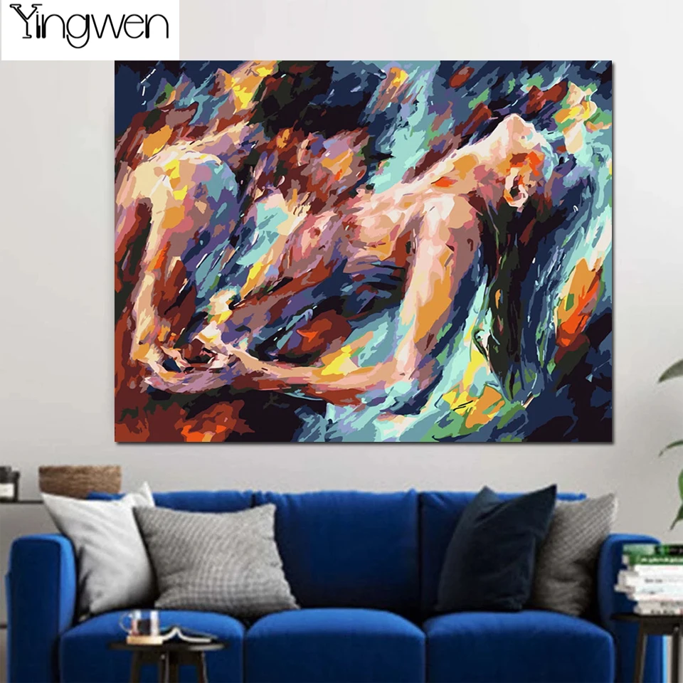 

DIY Diamond Embroidery Oil Painting Men And Women Kissing Diamond Painting Mosaic 5D Cross Stitch Kits Room Art Home Decoration