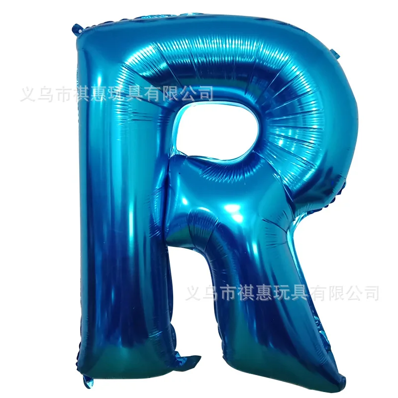 40 inch Blue aluminum film letter balloon Aluminum foil birthday Party wedding supplies Decorative photography props balloon - Цвет: R