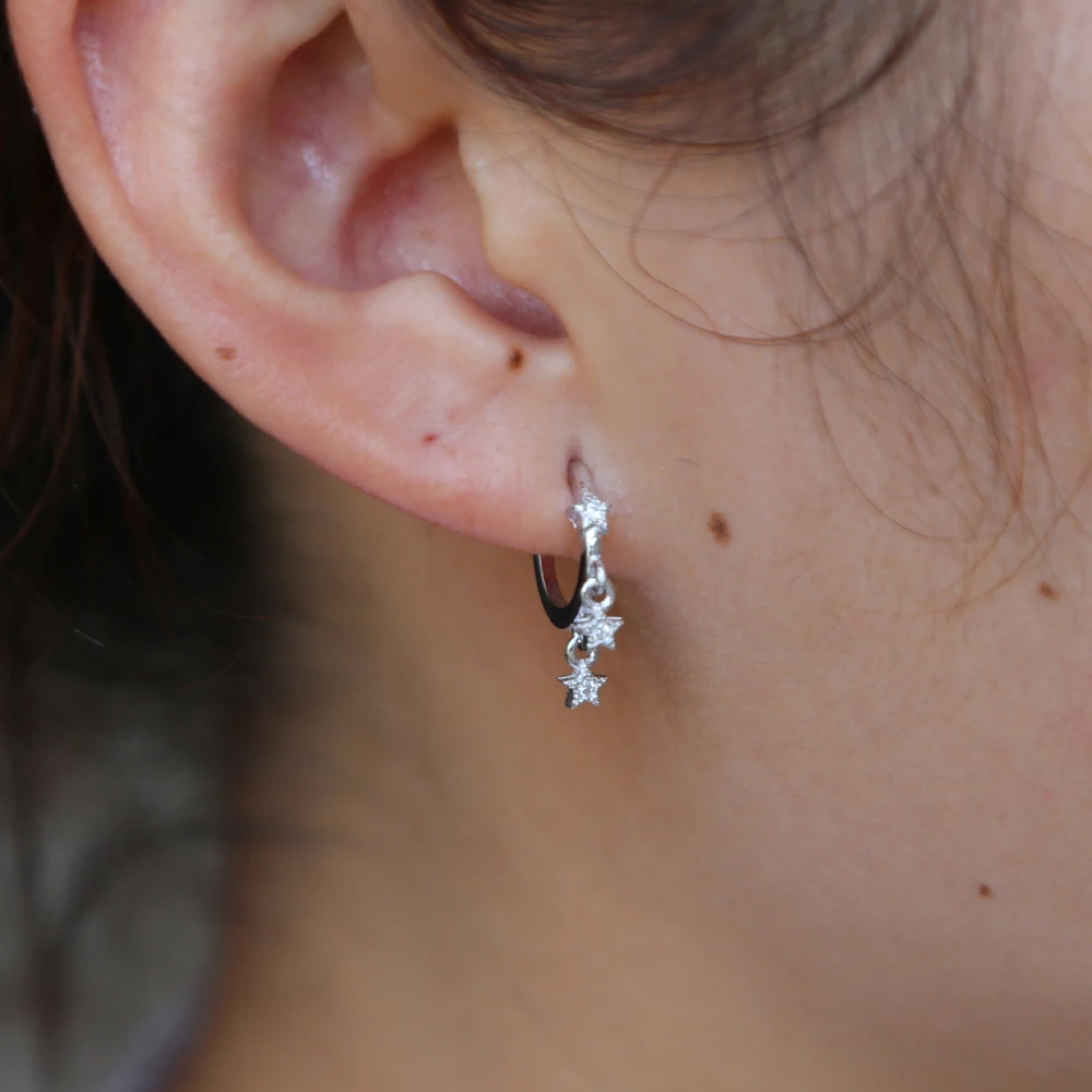 Новые модные трендовые крошечные серьги капельки со звездами золотого и