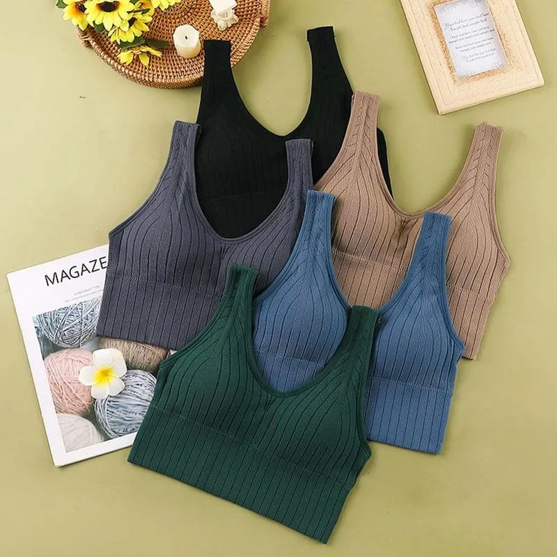 

Color Sleeveless Summer Crop Top Women Black Sexy Bra Cami Backless Shoulder Basic Vest Sexy T Shirt Casual Off Top B5C6