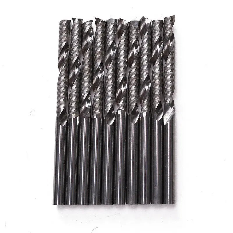 

Sliver 1/8 Shank 1 Flute Carbide Spiral Mill CNC Router Bit 3.175x25mm Blade