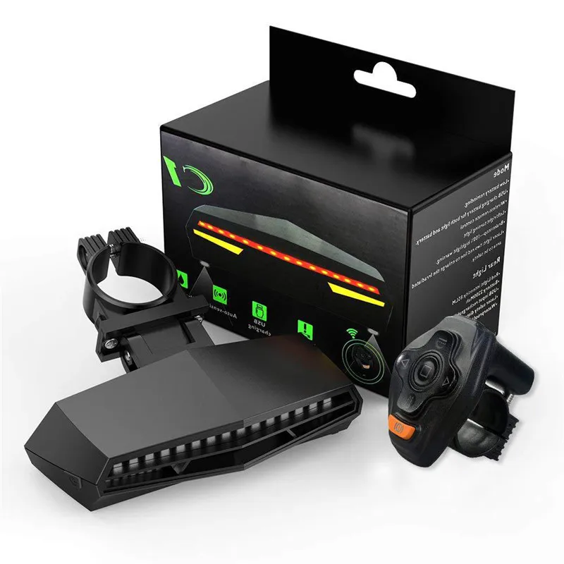 

Wireless Bike Tail Light Remote Control Intelligent Laser steering light