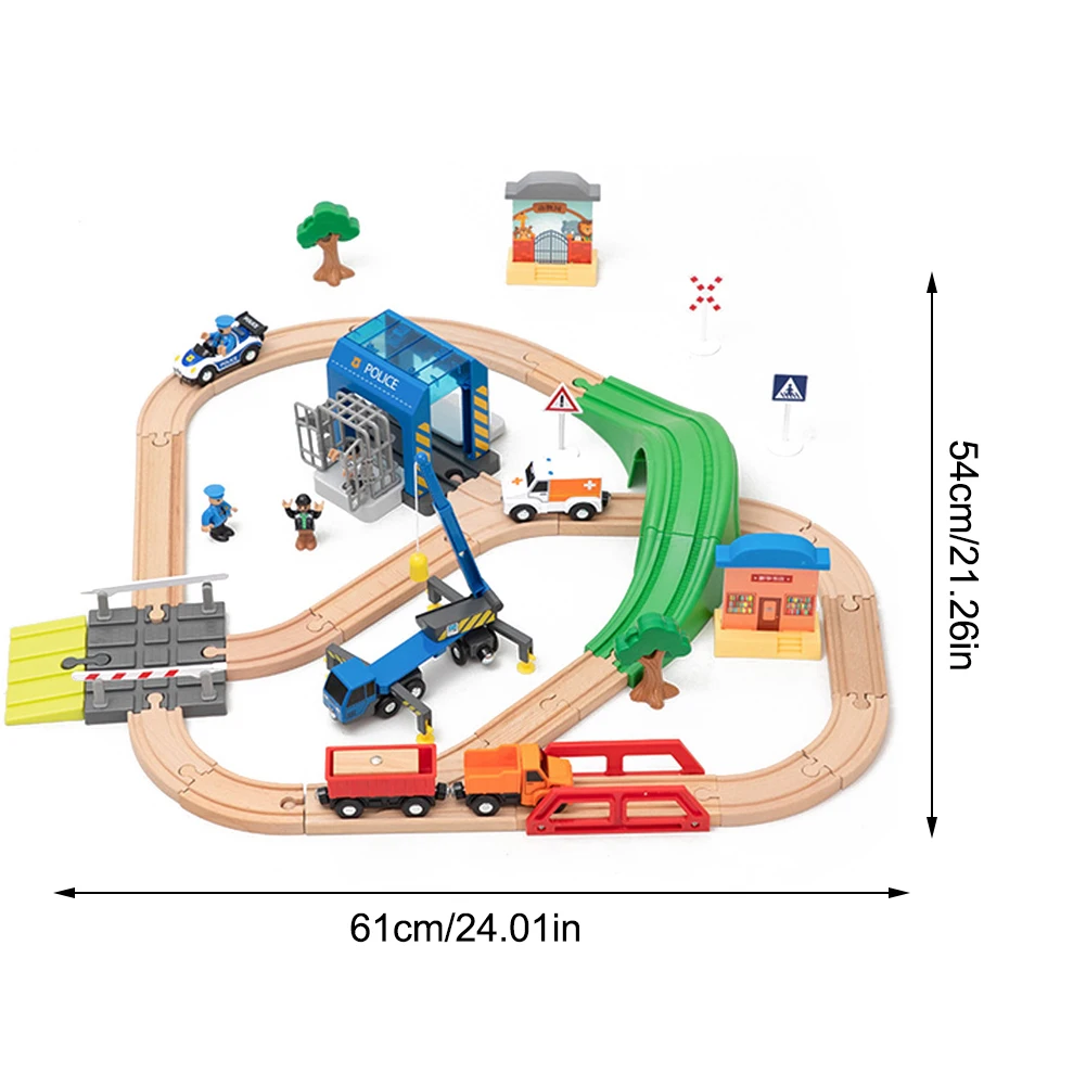 

Train Toy Set Wooden Track And Train Kit Kids Building And Construction Educational Toy Small Train Assembly Model Gift For Kids