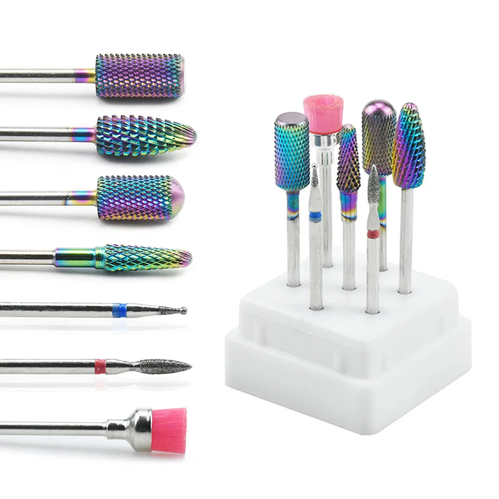 Набор фрез для маникюра набор из 7 насадок карбида вольфрама с