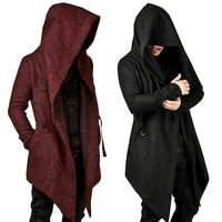 mens clothing slim male hood irregular woolen mantissas red trench cloak outerwear male mens trench coat jacket steampunk men
