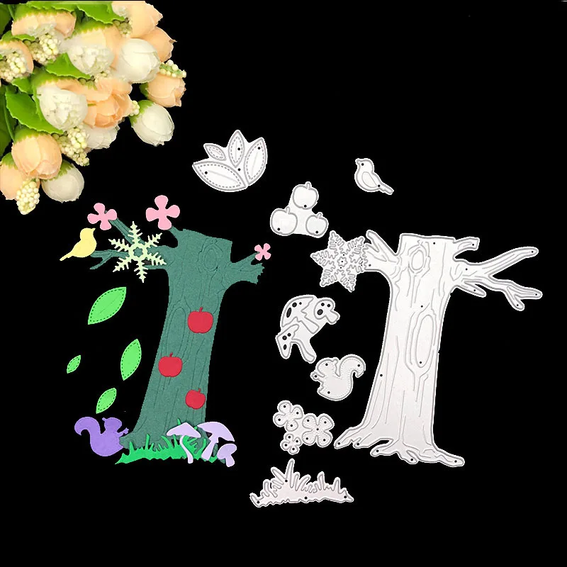 

Cutting Dies Stencil Tree Mushroom Squirrel Snowflake Metal Blade Punch Knife Mould Embossing Craft Template Scrapbooking DIY