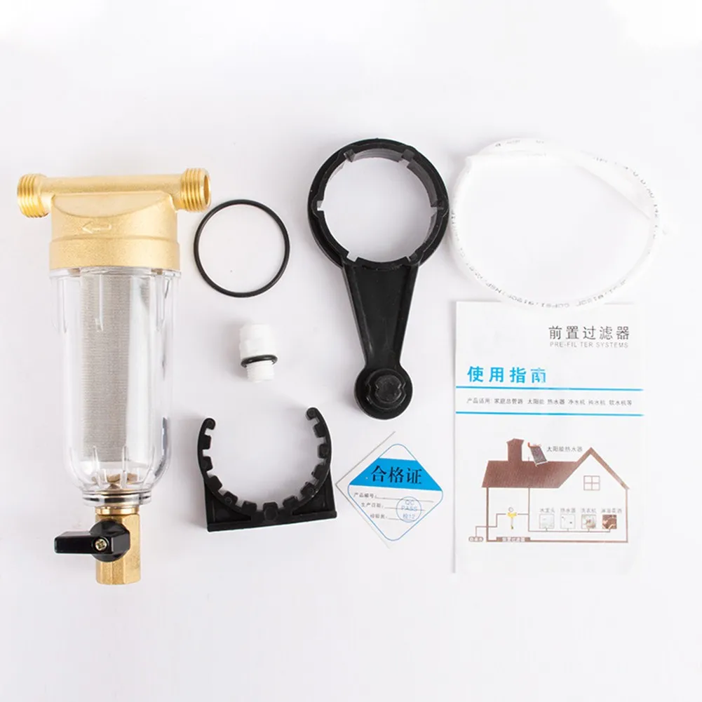 

1Pc Reusable Spin Down Sediment Front Purifier Copper Lead Water Filter Faucet Water Purifier Water Prefilter Home Dust Tool
