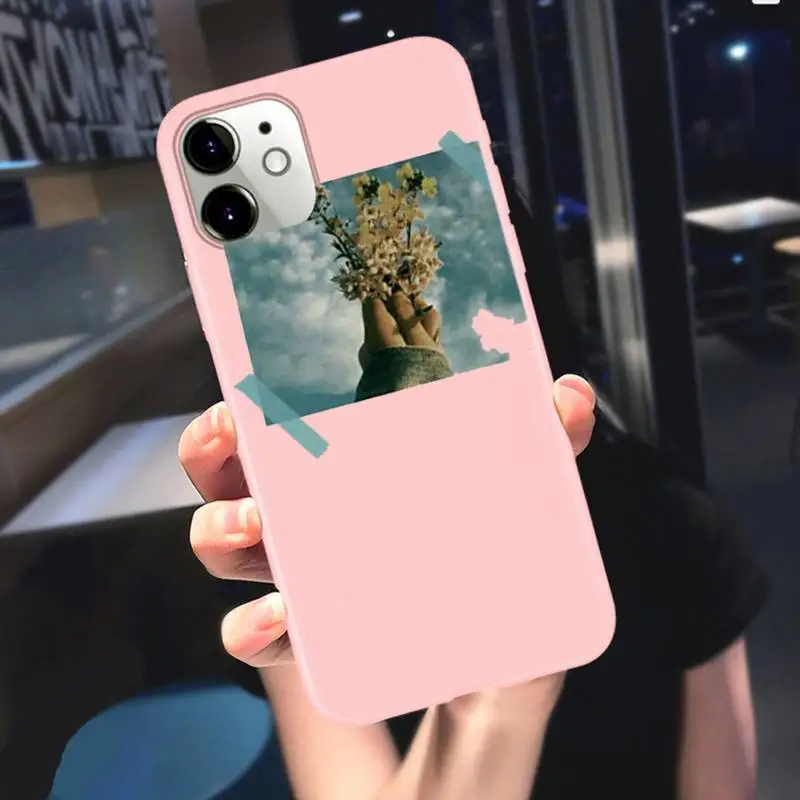 

Great Art Prints Flower Phone Cases For Iphone 6 6s 7 8 Plus XR X XS XSmax 11 12 Pro Mini Max Candy Pink Silicone Cover