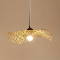 rattan art chandelier japanese retro bamboo wicker ceiling light for home bar cafe lounge dining room lighting fixture