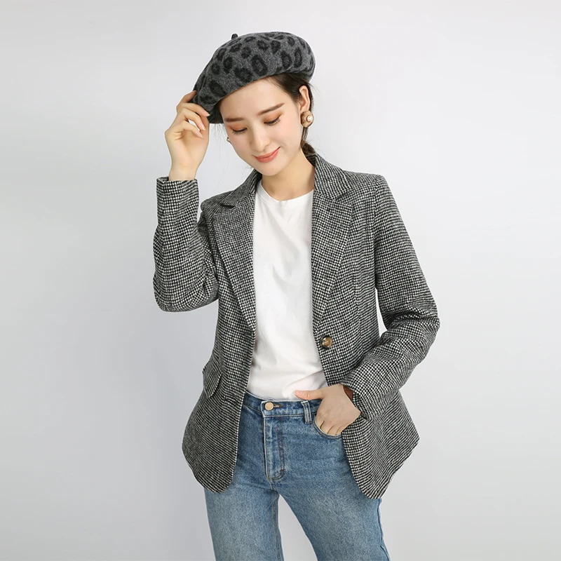 2019 новая стильная Высококачественная Женская клетчатая верхняя одежда