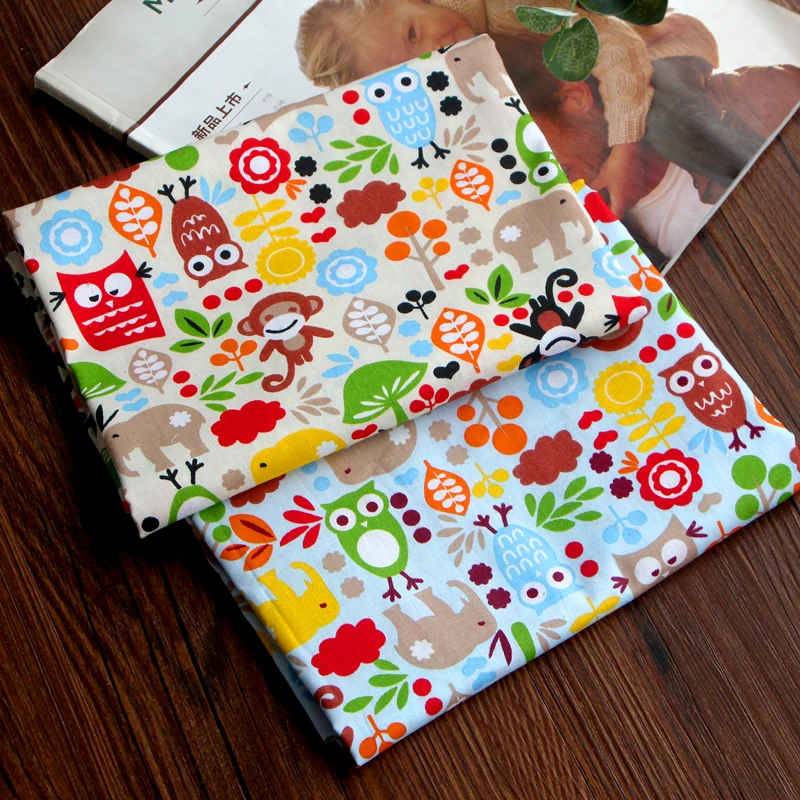 

Хлопковая Лоскутная Ткань с принтом обезьяны, 100% хлопок, саржевая ткань, сделай сам, шитье, стеганое одеяло, материал для малышей и детей