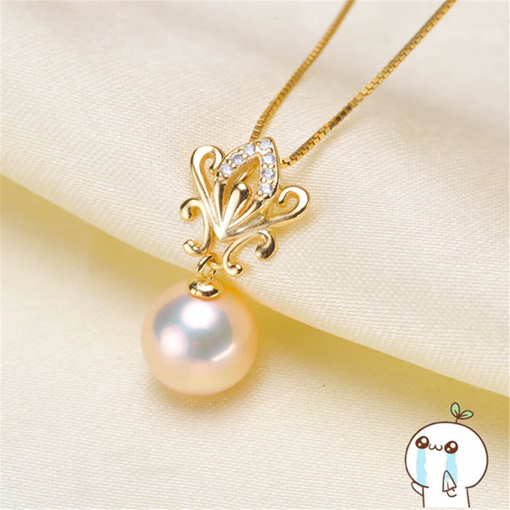 Покрытие 925 пробы серебро DIY аксессуары жемчужный кулон Пустой Лоток База