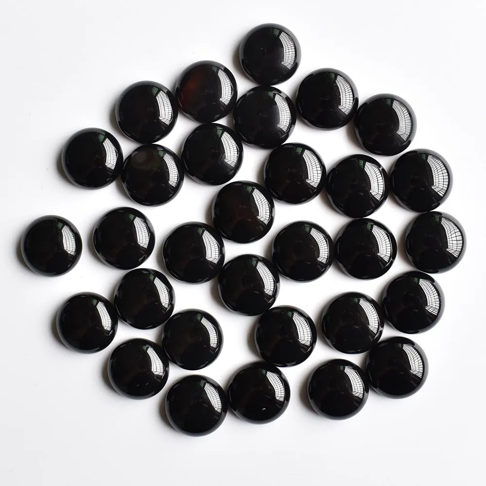 

Wholesale30pcs/lot 2020new fashion natural black onyx round shape CABOCHON beads 16mm for jewelry making free shipping