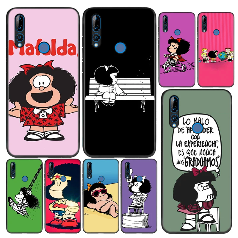 

Silicone Cover Cute Girl Mafalda For Huawei Honor 9 9X 9N 8S 8C 8X 8A V9 8 7S 7A 7C Pro lite Prime Play 3E Phone Case