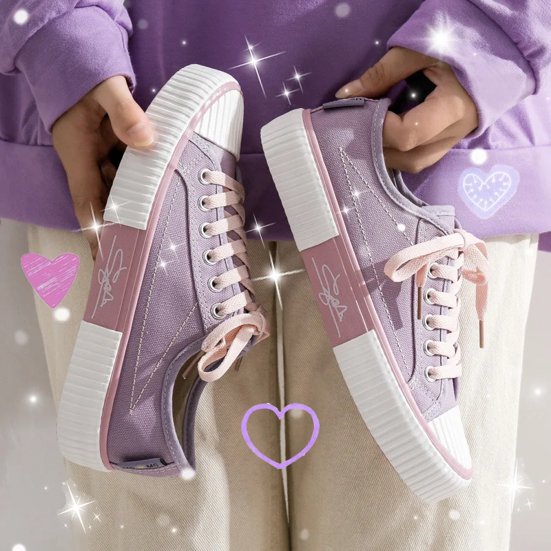 

2021 Spring New Board Shoes Korean Student Canvas Shoes Couples Casual Low-cut Cloth Shoes Youth Ins Tide Shoes