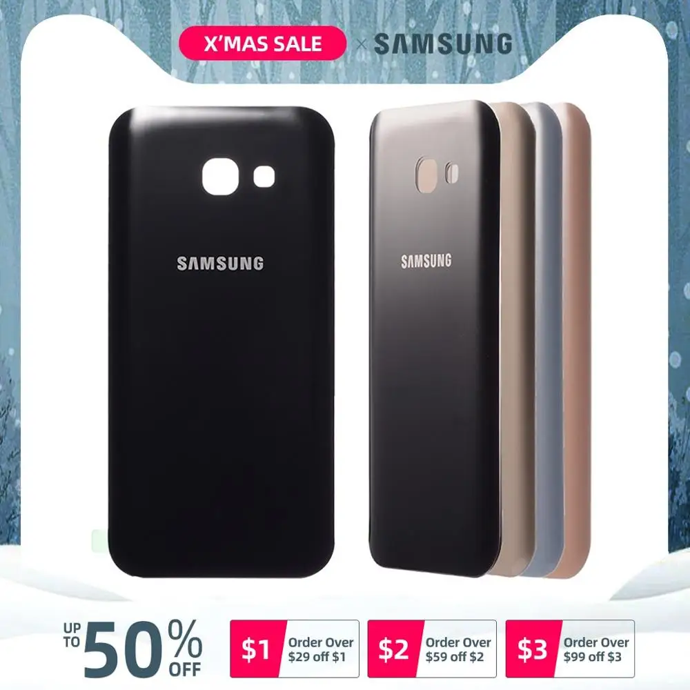 Задняя крышка батареи для Samsung Galaxy A5 A520 A520F задняя крышка корпуса батарейного отсека чехол запасные части