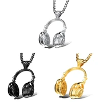 rock headset pendant necklace link chain 55cm hip hop jewerly for men boyfried gift