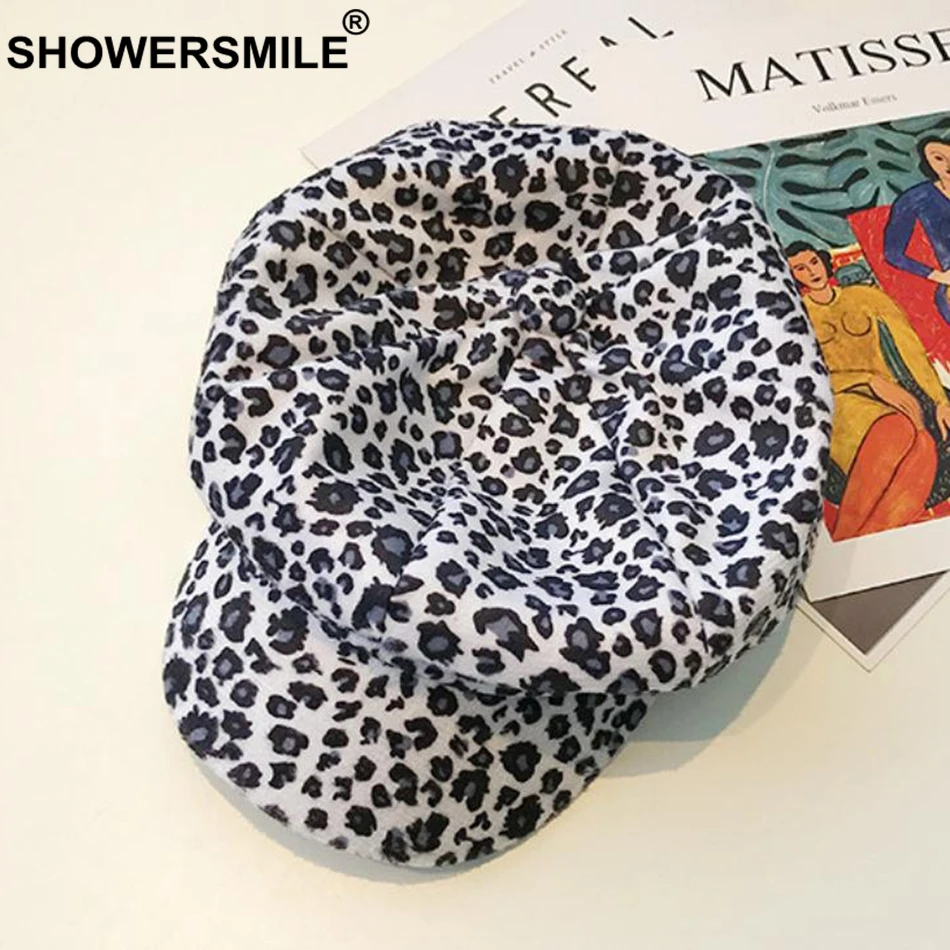 SHOWERSMILE кепки газетчика зимняя хлопковая восьмиугольная шляпа Женская