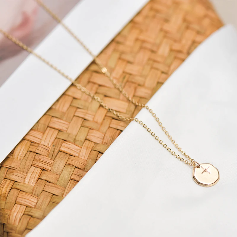 Лидер продаж минималистичное ожерелье с круглым кулоном неправильной формы для