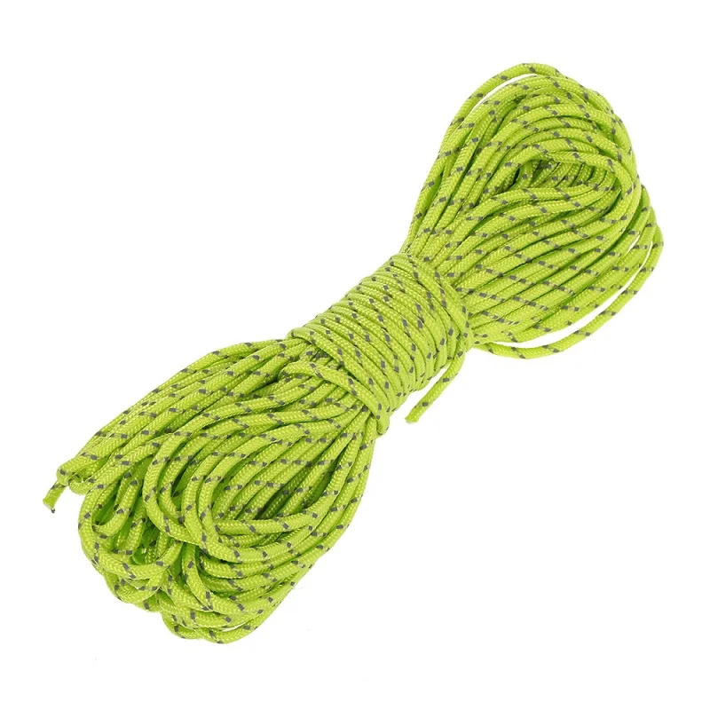 green Lixada 20 м светоотражающего тента Паракорд веревка аксессуары для кемпинга парашютный шнур шнурок 1 внутренняя нить сердечник для тента палатка - Цвет: green